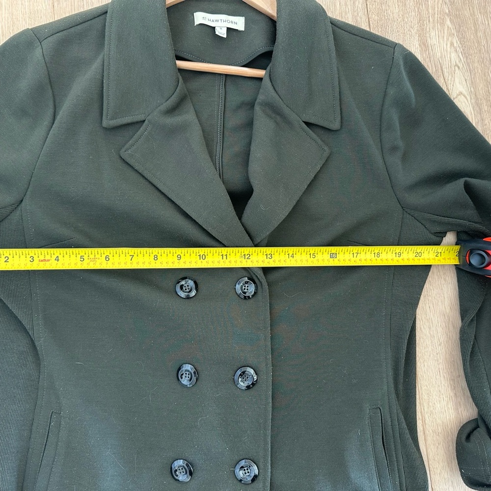 41 Hawthorn Double-Breasted Dark Olive Coat - Picture 4 of 6
